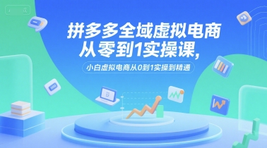 拼多多全域虚拟电商从零到1实操课，小白虚拟电商从0到1实操到精通-928资源网