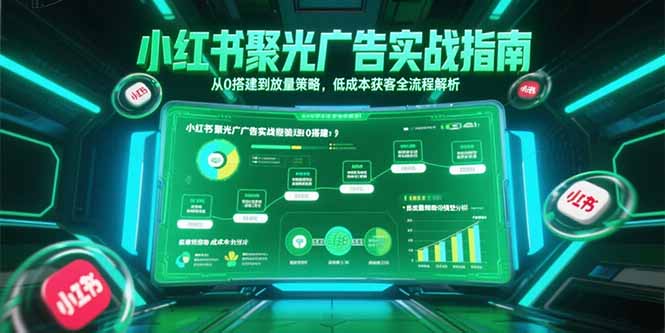 小红书聚光广告实战指南，从0搭建到放量策略，低成本获客全流程解析-928资源网