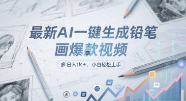 最新AI一键生成铅笔画爆款视频，多平台分发，日 入1k+，小白轻松上手【揭秘】-928资源网