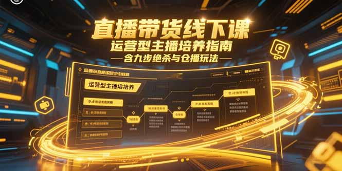 直播带货线下课，运营型主播培养指南，含九步绝杀与仓播玩法-928资源网