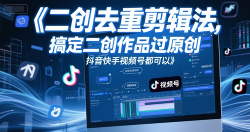 短视频二创去重剪辑法，搞定二创作品过原创，抖音快手视频号都可以-928资源网
