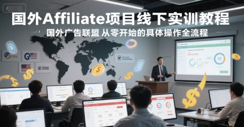 国外Affiliate项目线下实训教程，国外广告联盟从零开始的具体操作全流程-928资源网