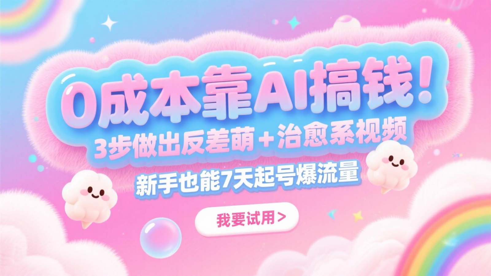 0成本靠AI搞钱！3步做出反差萌+治愈系视频，新手也能7天起号爆流量，月入5位数-928资源网