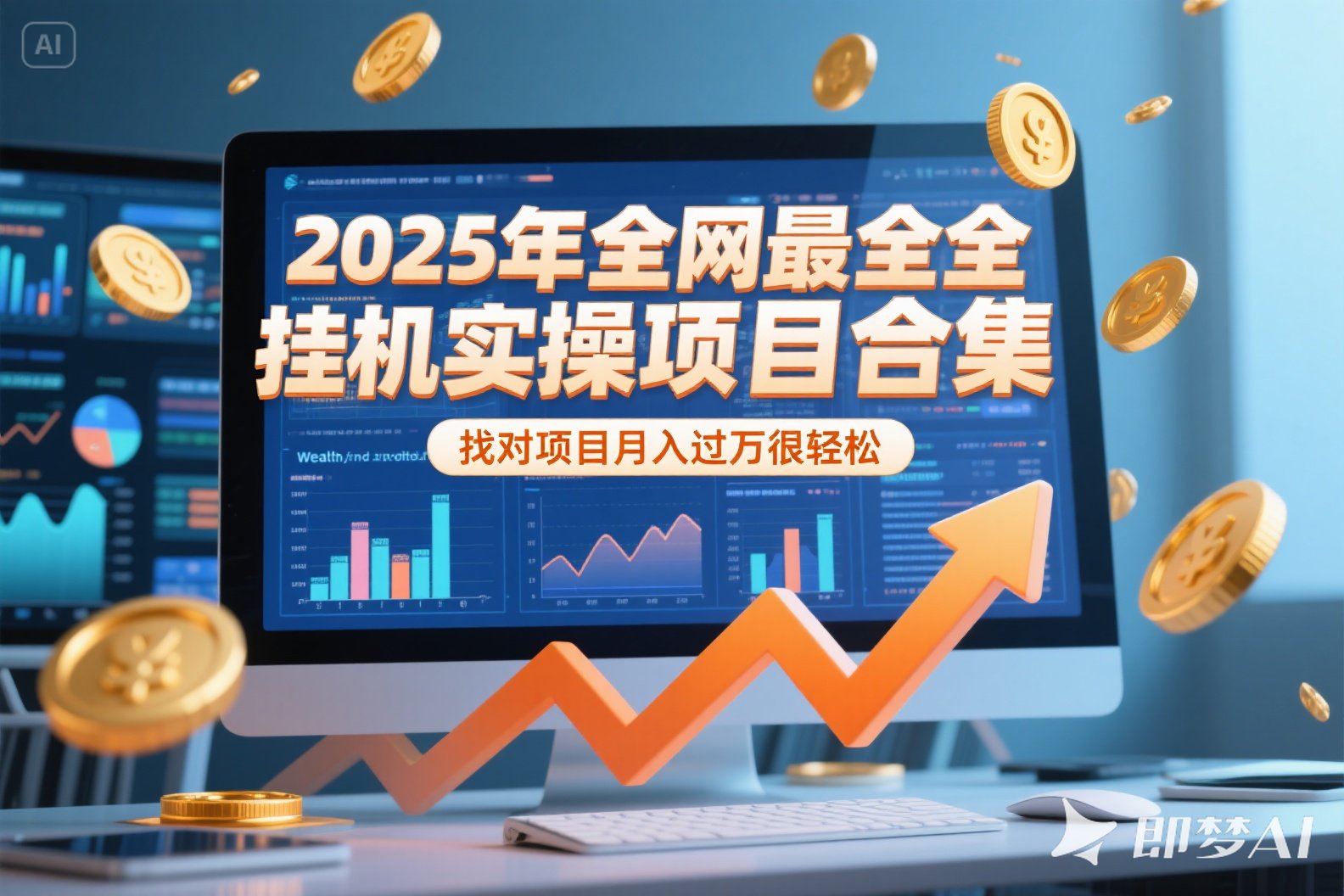 2025年挂机实操项目实操演练，挂机类型，AI直播类型，轻资产创业类型…-928资源网