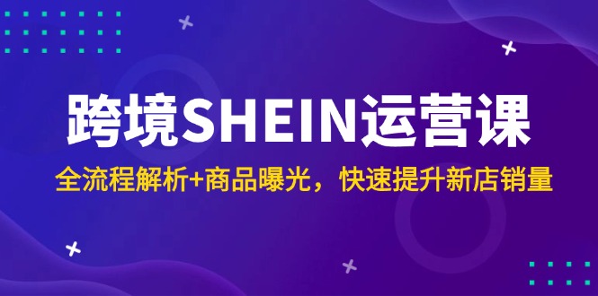 跨境SHEIN运营课，全流程解析+商品曝光，快速提升新店销量-928资源网