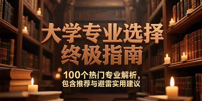 付费文：大学专业选择终极指南,100个热门专业解析,包含推荐与避雷实用建议-928资源网