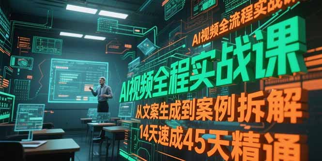 AI视频全流程实战课，从文案生成到案例拆解，14天速成45天精通-928资源网