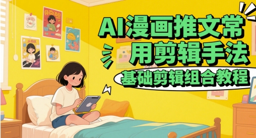 AI漫画推文常用剪辑手法，基础剪辑组合教程-928资源网