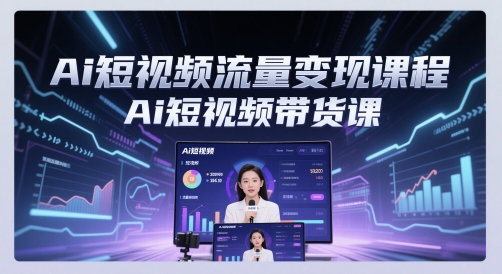 Ai短视频流量变现课程，Ai短视频带货课-928资源网