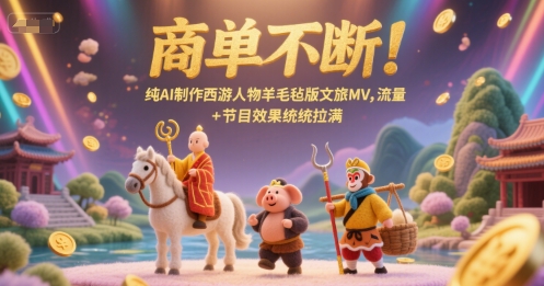商单不断！纯AI制作西游人物羊毛毡版文旅MV，流量+节目效果统统拉满-928资源网