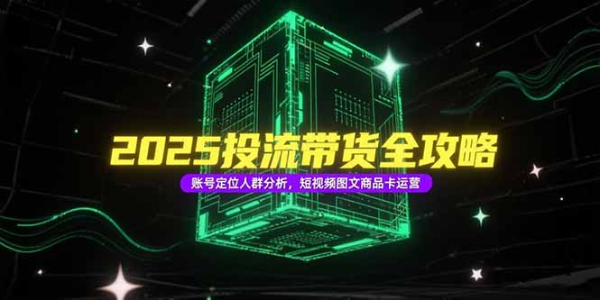 2025投流带货全攻略，账号定位人群分析，短视频图文商品卡运营-928资源网