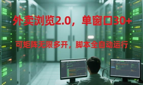 外卖浏览2.0，单窗口30+可矩阵无限多开，脚本全自动运行【揭秘】-928资源网