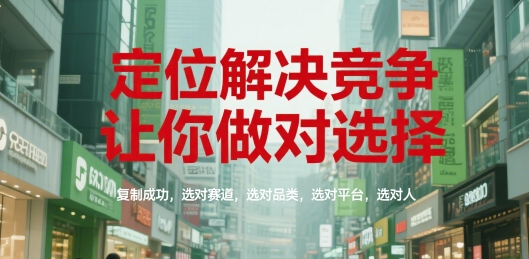 定位解决竞争，让你做对选择，复制成功，选对赛道，选对品类，选对平台，选对人-928资源网