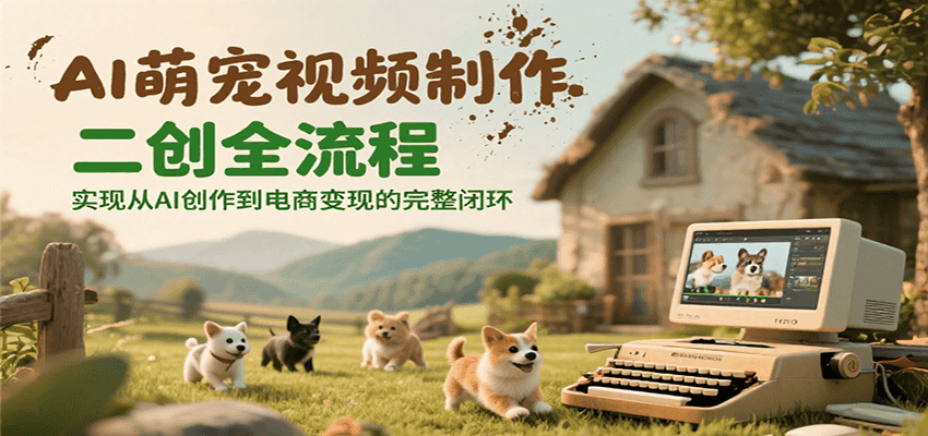 AI萌宠视频制作二创全流程，实现从AI创作到电商变现的完整闭环-928资源网