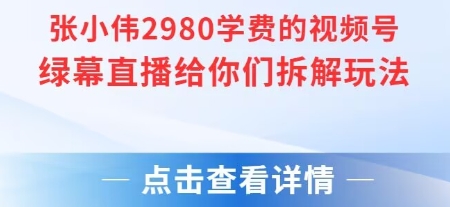 张小伟2980付费额视频号绿幕直播给你们拆解玩法-928资源网