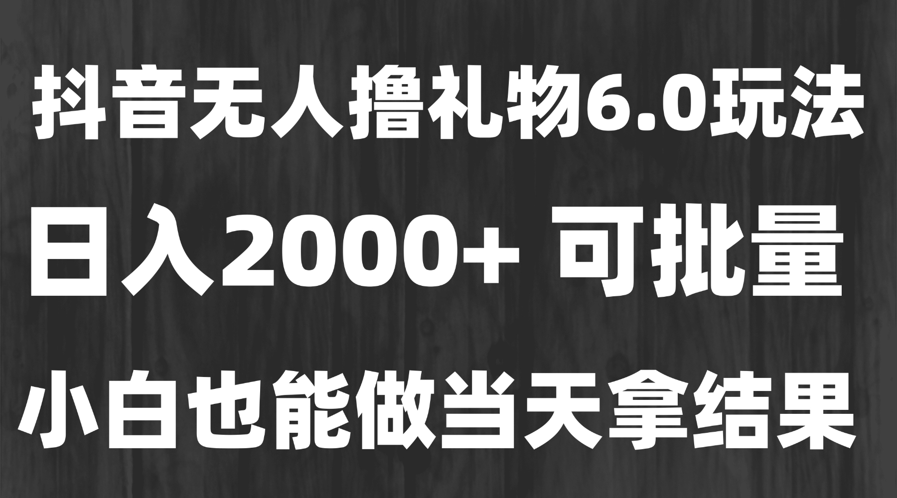 最新风口暴力撸金技术，无人撸礼物，长期稳定 一天收益2000+，小白当天…-928资源网