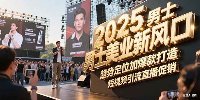 2025男士美业新风口，趋势定位加爆款打造，短视频引流直播促销-928资源网