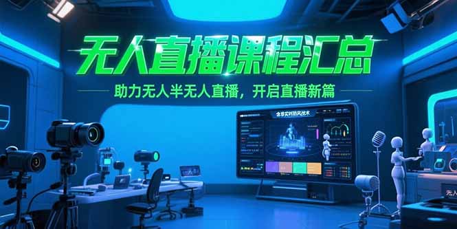 无人直播课程汇总，含非实时防风技术，助力无人半无人直播，开启直播新篇-928资源网