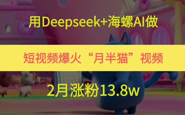 用Deepseek+海螺AI做短视频爆火“月半猫”视频，2月涨粉13.8w-928资源网