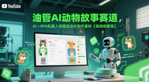 油管AI动物故事赛道，AI+RPA机器人流程自动化制作素材【保姆级教程】-928资源网