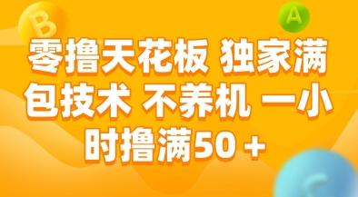 零撸天花板，独家满包技术，不用养机，一小时撸满50+，收益稳定【揭秘】-928资源网