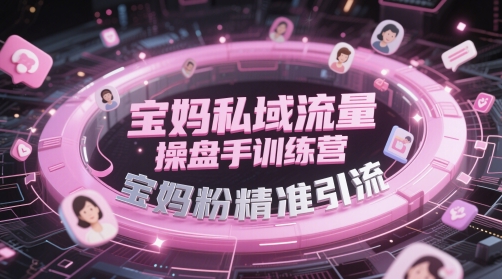 宝妈私域流量操盘手训练营，宝妈粉精准引流-928资源网