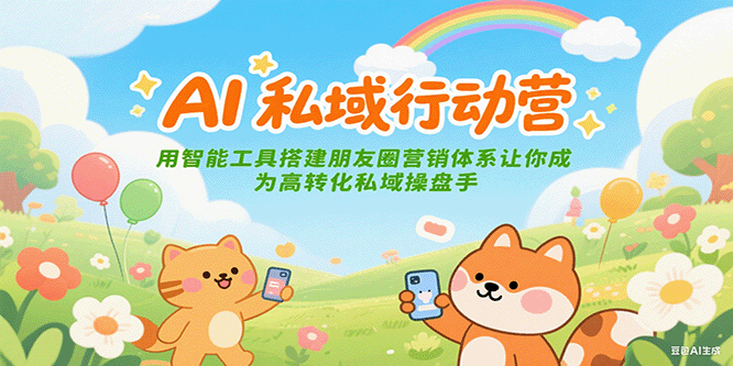 AI私域行动营：用智能工具搭建朋友圈营销体系让你成为高转化私域操盘手-928资源网