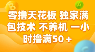 零撸天花板，独家满包技术 不养机 一小时撸满50+【揭秘】-928资源网