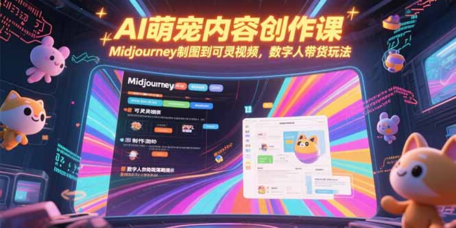AI萌宠内容创作课，Midjourney制图到可灵视频，数字人带货玩法-928资源网