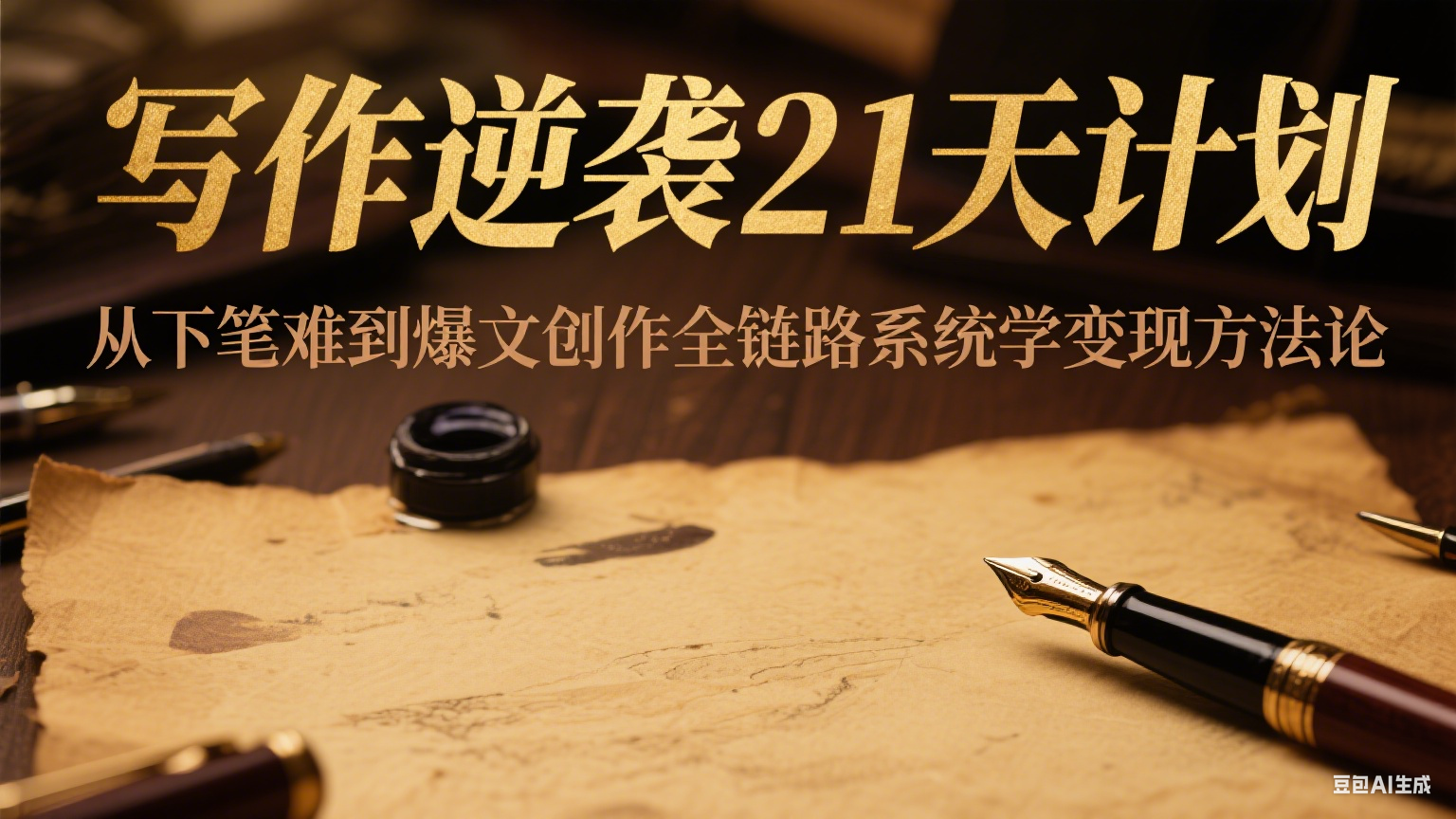 写作逆袭21天计划：从下笔难到爆文创作全链路系统学变现方法论-928资源网
