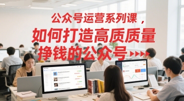 公众号运营系列课，如何打造高质量挣钱的公众号-928资源网