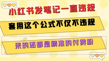 小红书发笔记一直违规，套用这个公式不仅不违规，来的还都是精准的付费粉-928资源网