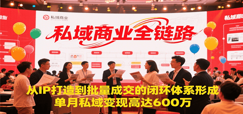 私域商业全链路，从IP打造到批量成交的闭环体系形成，单月私域变现600万-928资源网