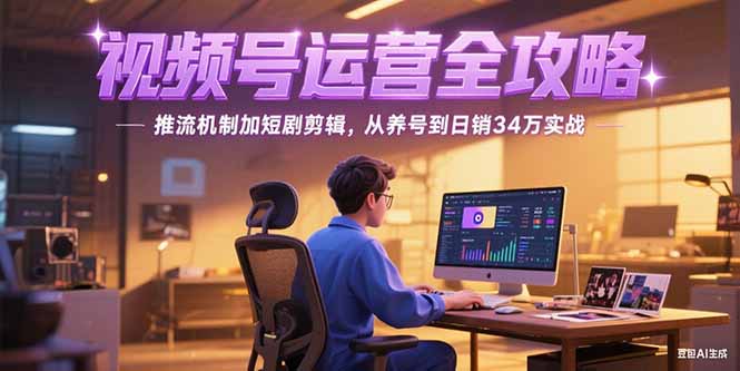 2025视频号运营全攻略，推流机制加短剧剪辑，从养号到日销34万实战-928资源网