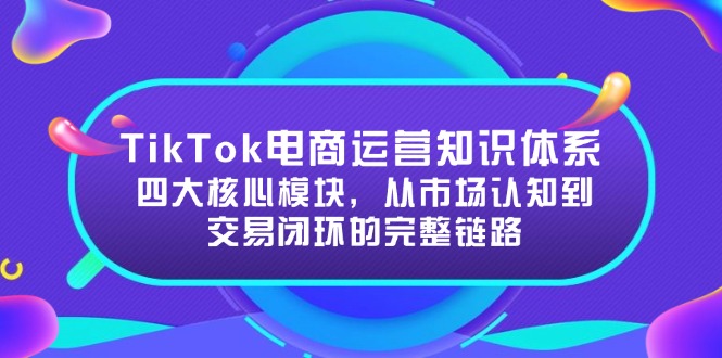 TikTok电商运营知识体系：四大核心模块，从市场认知到交易闭环的完整链路-928资源网