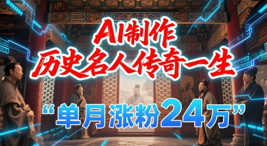 暴力起号！用AI制作历史名人传奇一生，单月涨粉24W，涨粉+变现赛道黑马来了-928资源网