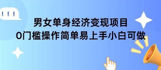 女单身经济项目变现周期长可复购率高日入1k+-928资源网