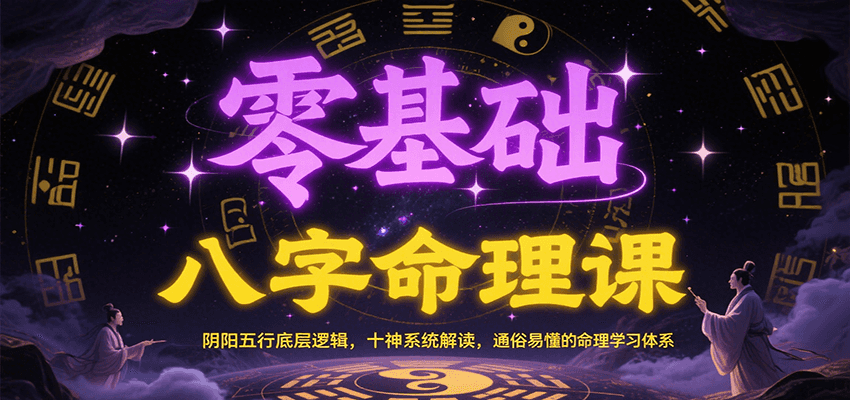 零基础八字命理课：阴阳五行底层逻辑，十神系统解读，通俗易懂的命理学习体系-928资源网