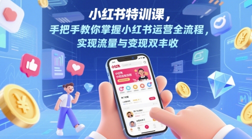 小红书特训课，手把手教你掌握小红书运营全流程，实现流量与变现双丰收-928资源网
