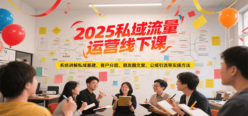 2025私域流量运营线下课，系统讲解私域基建/客户分层/朋友圈文案/公域引流等实操方法-928资源网