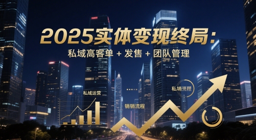 2025实体变现终局：私域高客单+发售+团队管理-928资源网