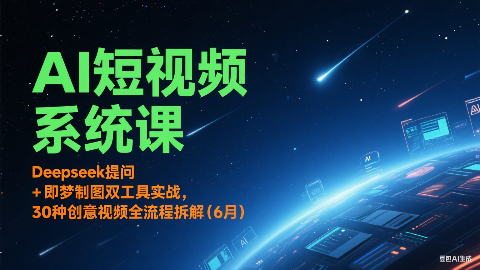 AI短视频系统课：Deepseek提问 + 即梦制图双工具实战，30种创意视频全流程拆解(6月)-928资源网