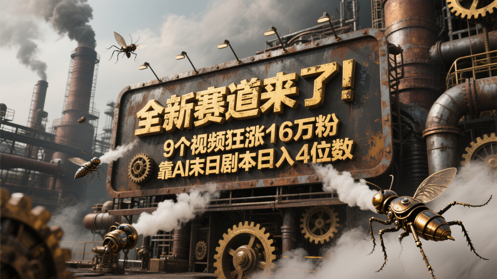 全新赛道来了！9个视频狂涨16万粉，靠AI末日剧本日入4位数，评论区爆肝追更！-928资源网