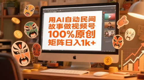 用AI自动民间故事做视频号，100%原创，矩阵日入1k+-928资源网