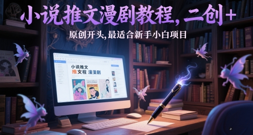 小说推文漫剧教程，二创+原创开头，最适合新手小白项目-928资源网
