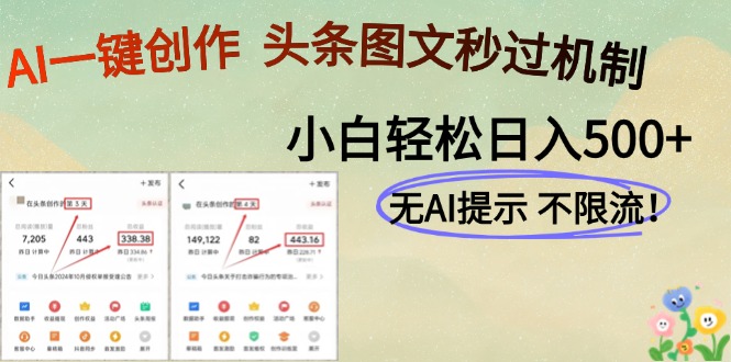 AI黑科技一键创作，头条图文轻松日入500+-928资源网
