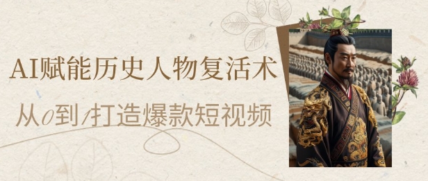 AI赋能历史人物复活术：从0到1打造爆款短视频，7天涨粉10W，小白也能月入过1W-928资源网