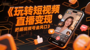 玩转短视频直播变现，把握视频号金风口-928资源网