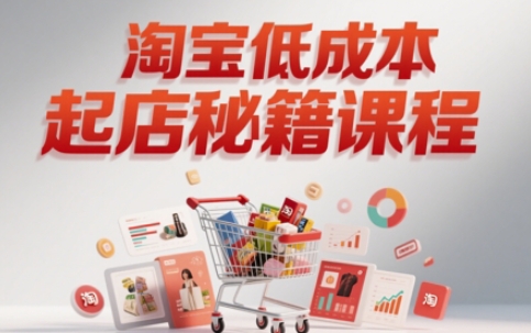 淘宝低成本起店系统课，助你快速起店，实现弯道超车-928资源网