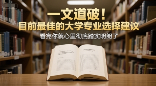付费文章：一文道破！目前最佳的大学专业选择建议，看完你就心里彻底踏实明朗了-928资源网